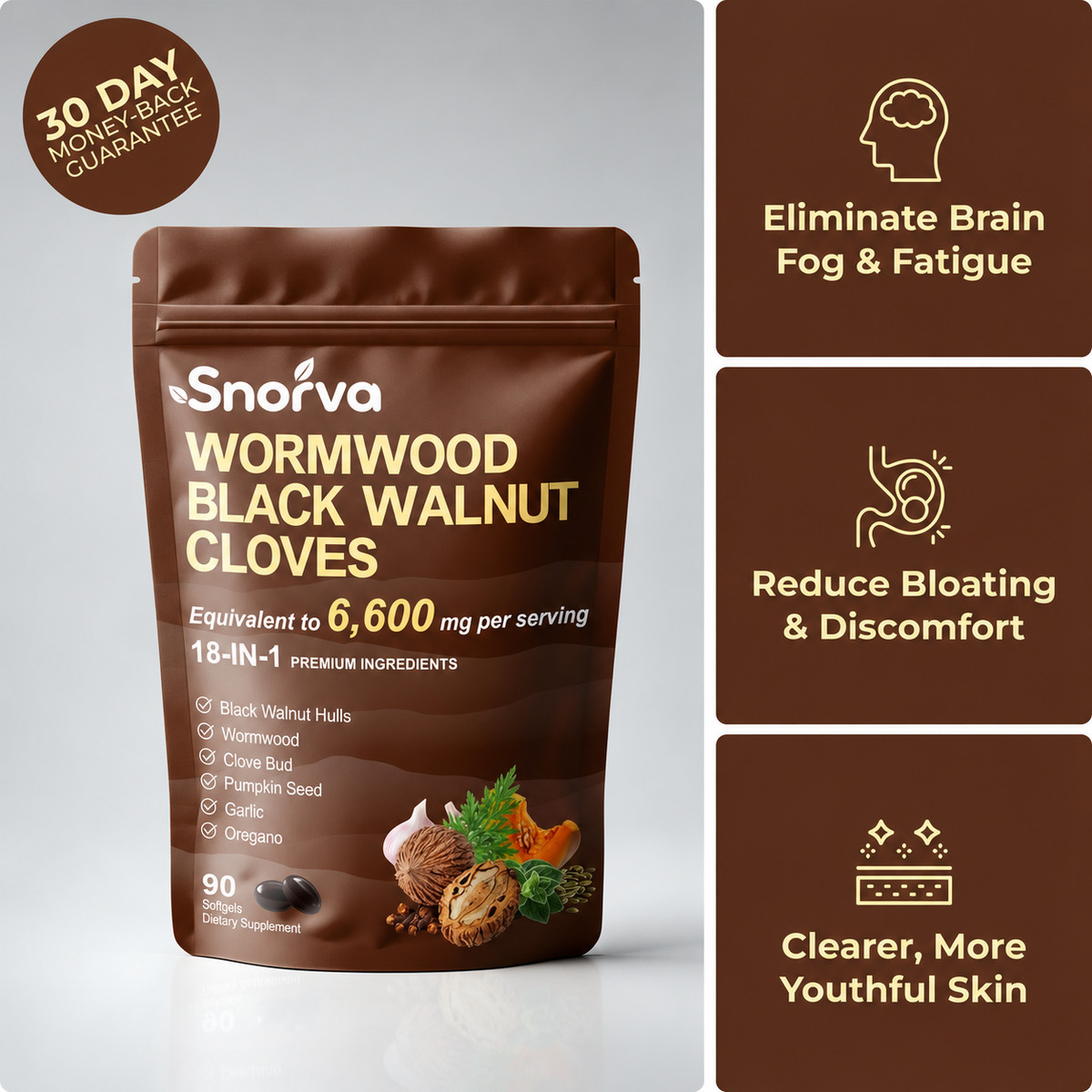 Flush Out Hidden Parasites & Larva in Just 14 Days with Wormwood Black Walnut Cloves