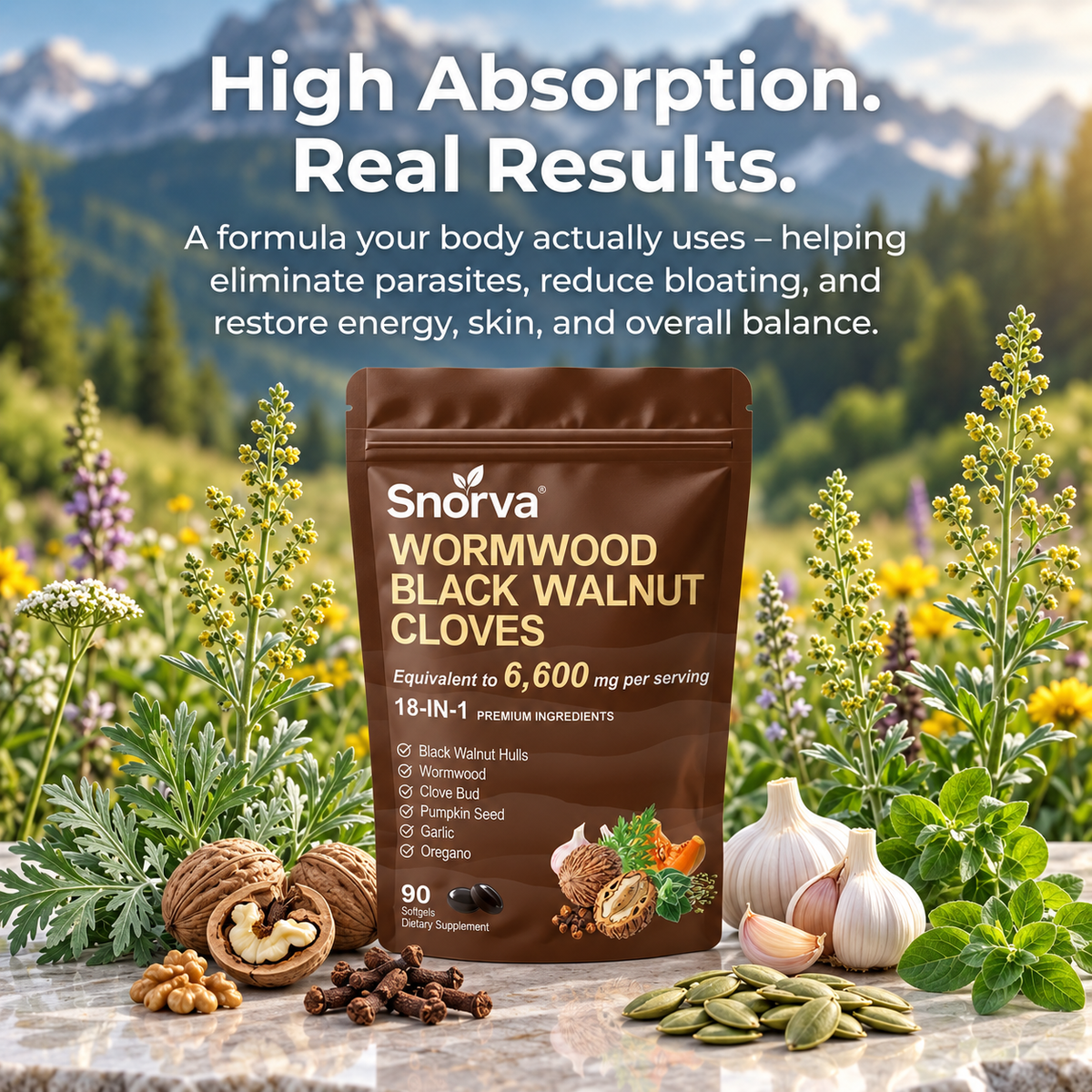 Flush Out Hidden Parasites & Larva in Just 14 Days with Wormwood Black Walnut Cloves