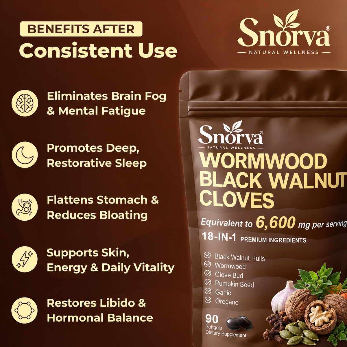 Flush Out Hidden Parasites & Larva in Just 14 Days with Wormwood Black Walnut Cloves